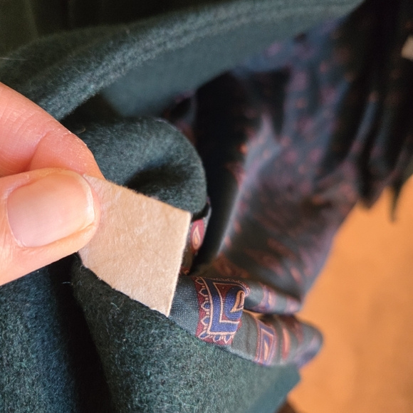 Vintage Jofeld Green Wool Blend Longline Double Breasted Trench Jacket Coat READ - Picture 10 of 14